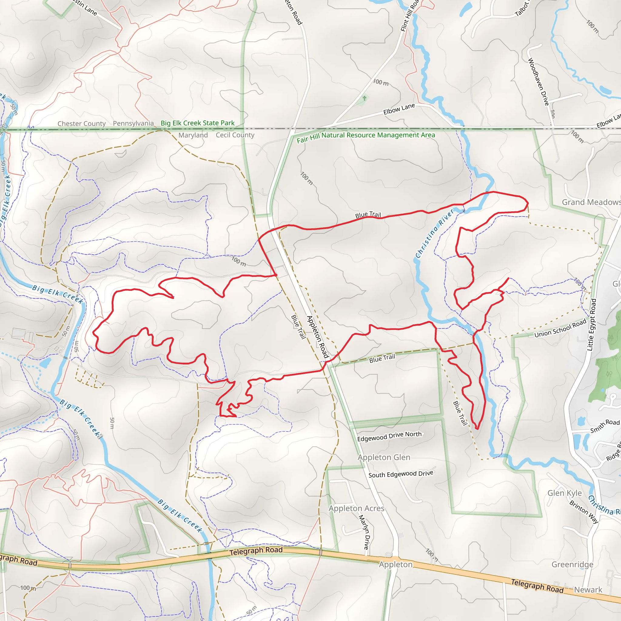 Fair Hill State Natural Resources Management Area Loop mobile static map