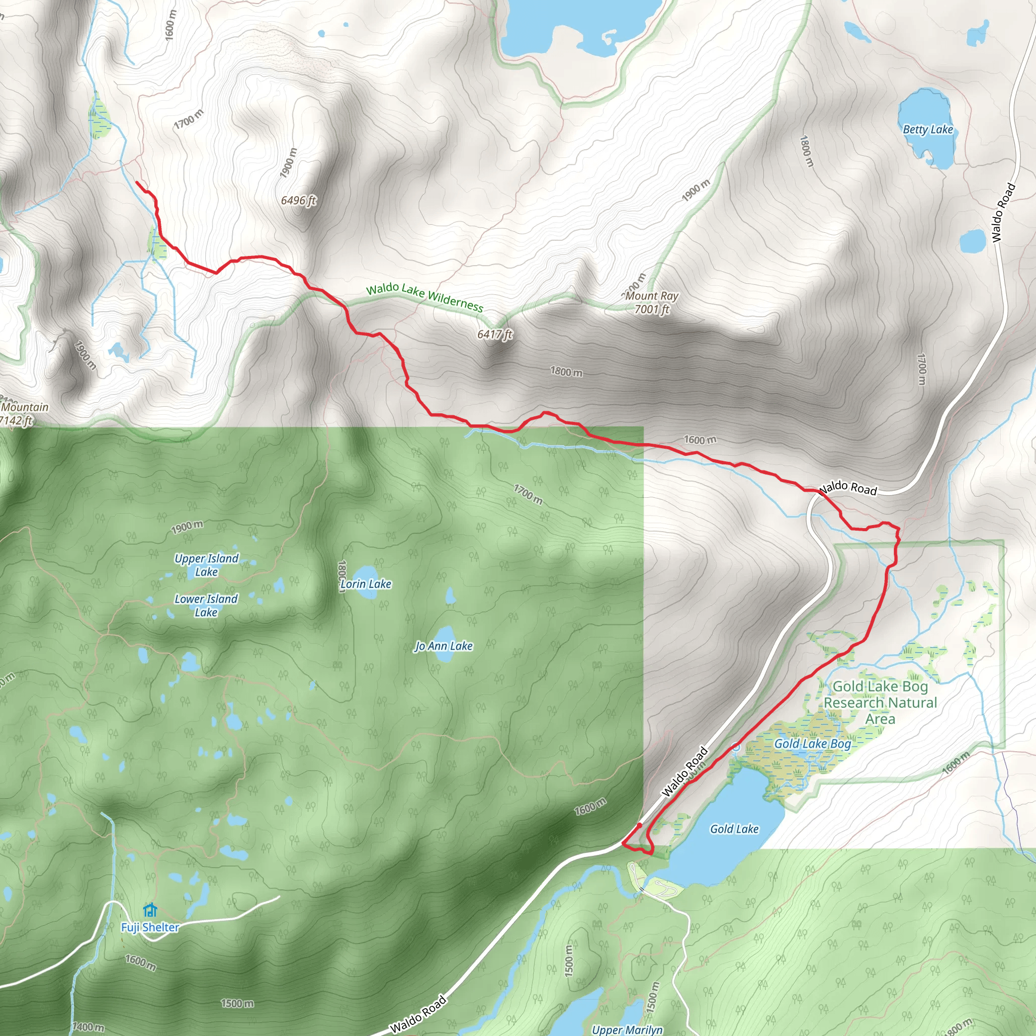 Mount Ray Trail mobile static map