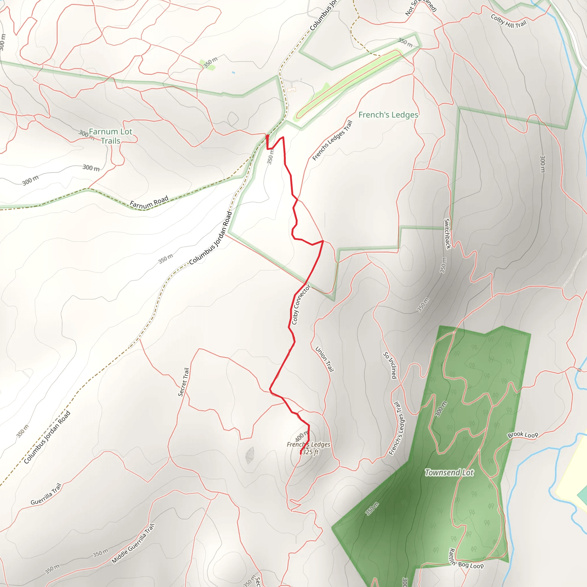 Frenchs Ledges Trail mobile static map