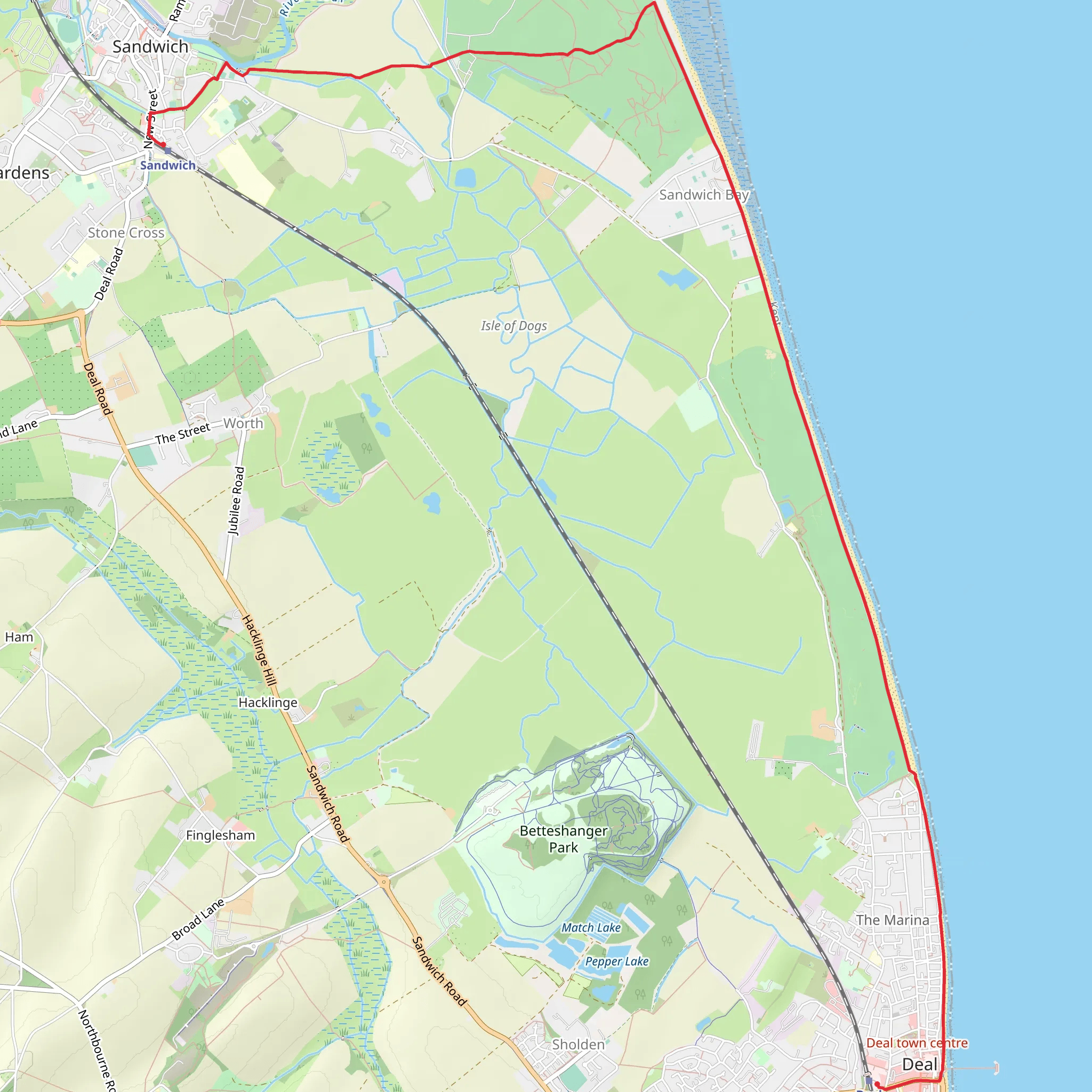 Deal to Sandwich Walk mobile static map
