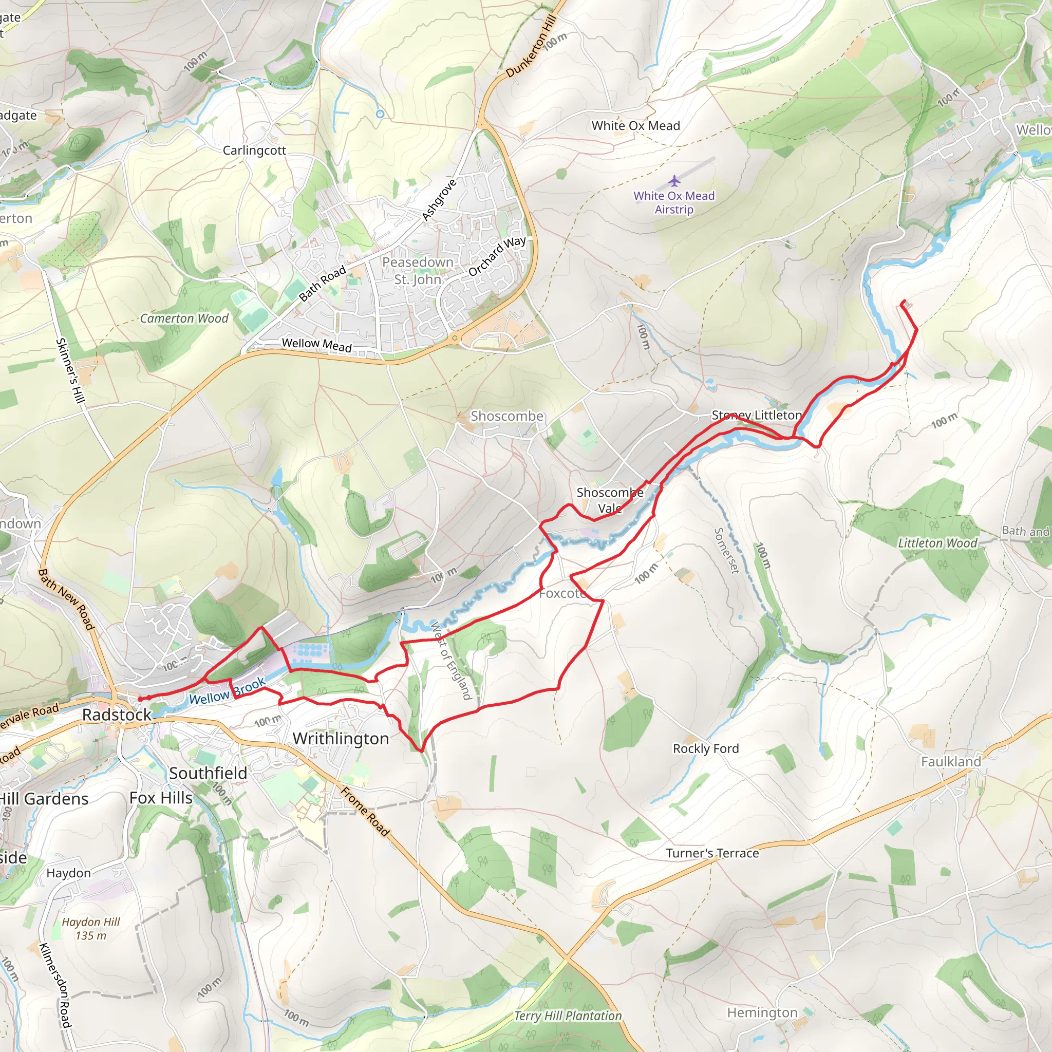 Single Hill and Stony Littleton Loop mobile static map