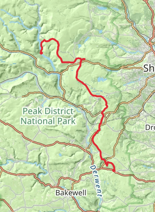 Hike on 9 Edge Peak District Walk mobile static map