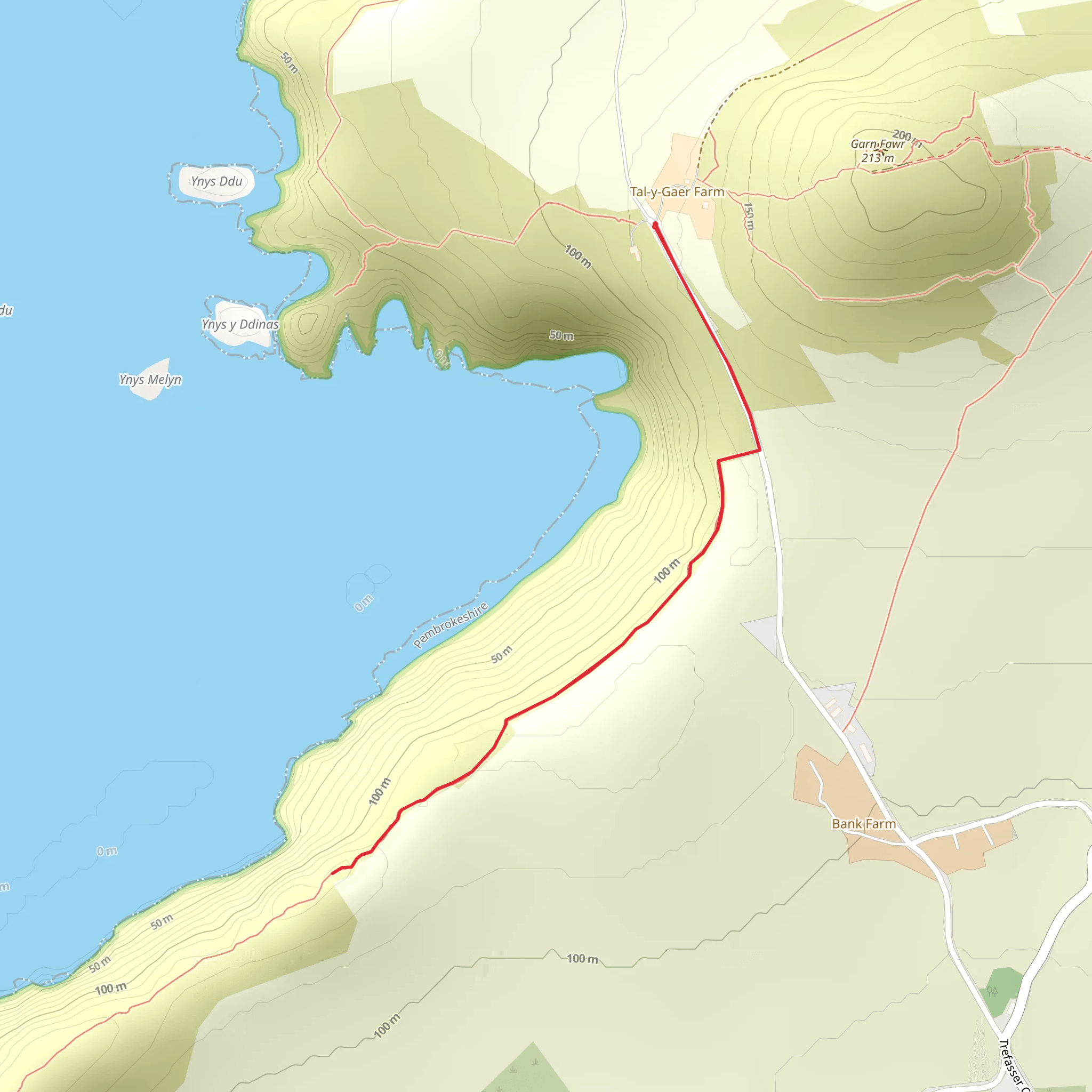 Pwll Deri towards Penbwchdy mobile static map