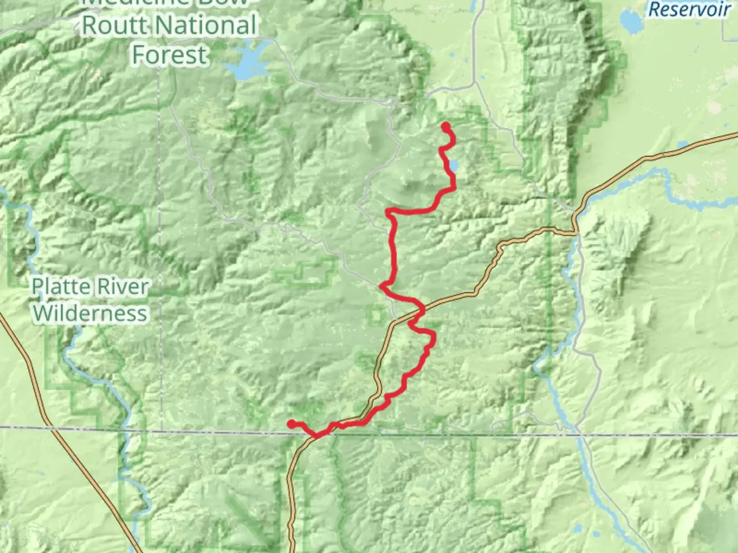 An image depicting the trail Medicine Bow Rail-Trail and its surrounding area.