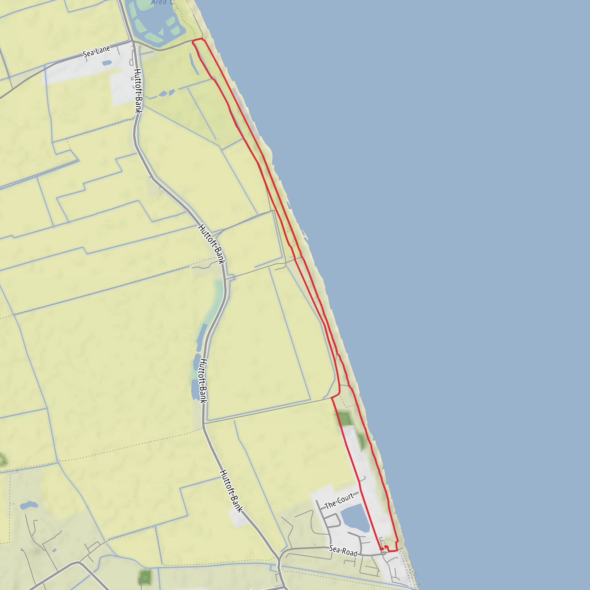 Anderby Creek Loop via Moggs Eye mobile static map