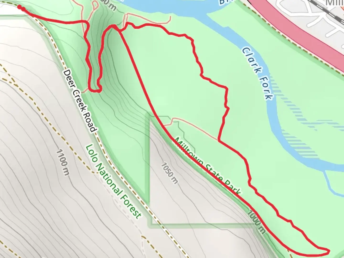 An image depicting the trail Milltown State Park Overlook and Old Lakebed Loop and its surrounding area.
