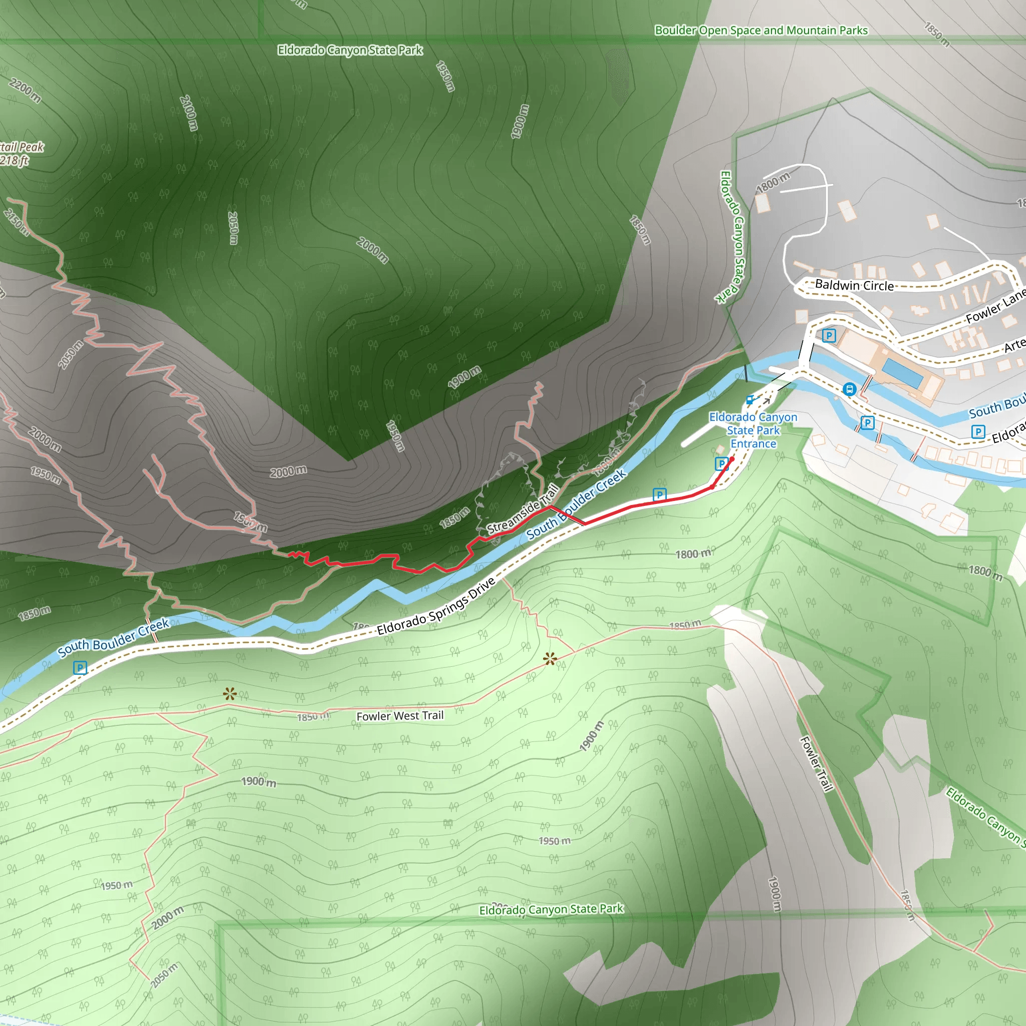 South Boulder Creek - Streamside Trail mobile static map