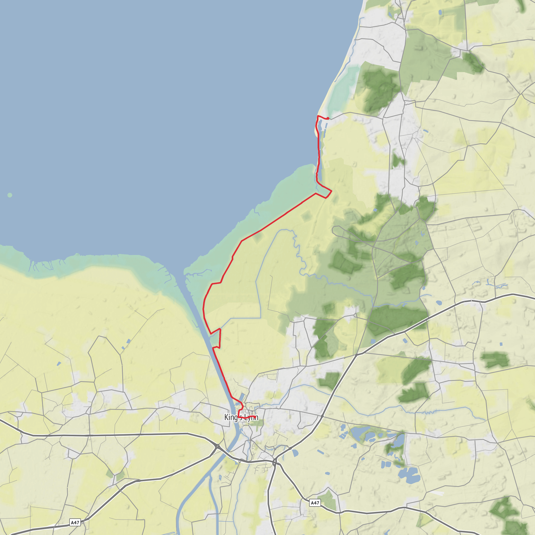 King's Lynn to Snettisham Scalp mobile static map