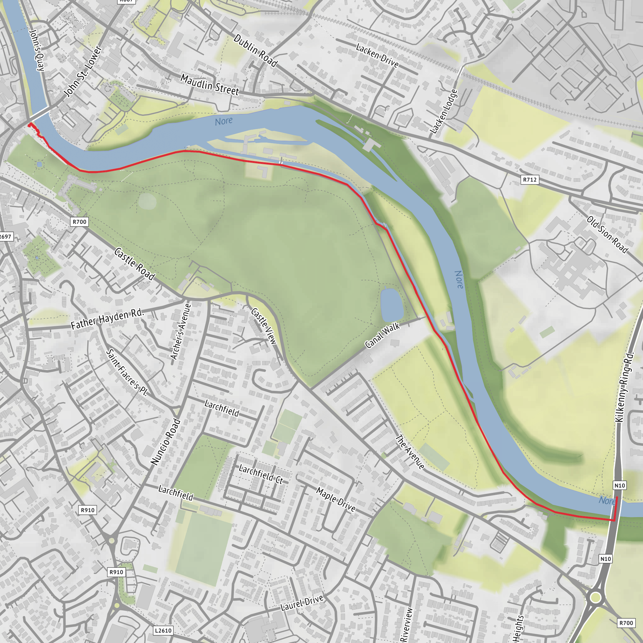 River Nore Linear Park - Canal Walk mobile static map