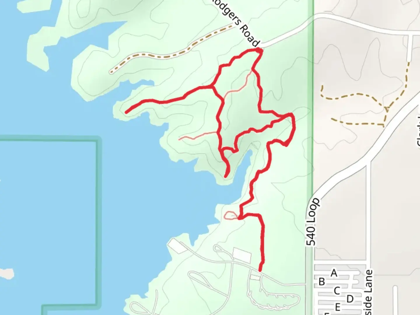 An image depicting the trail Rodgers Road Loop - South and its surrounding area.