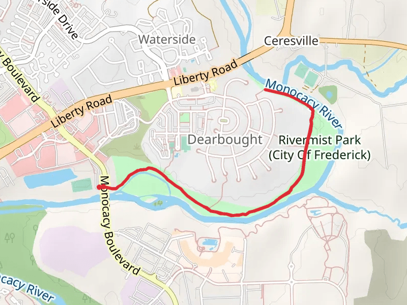 Walk along Monocacy River - Monocacy Boulevard