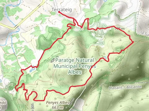 Route through the Penyes Albes PR CV 390