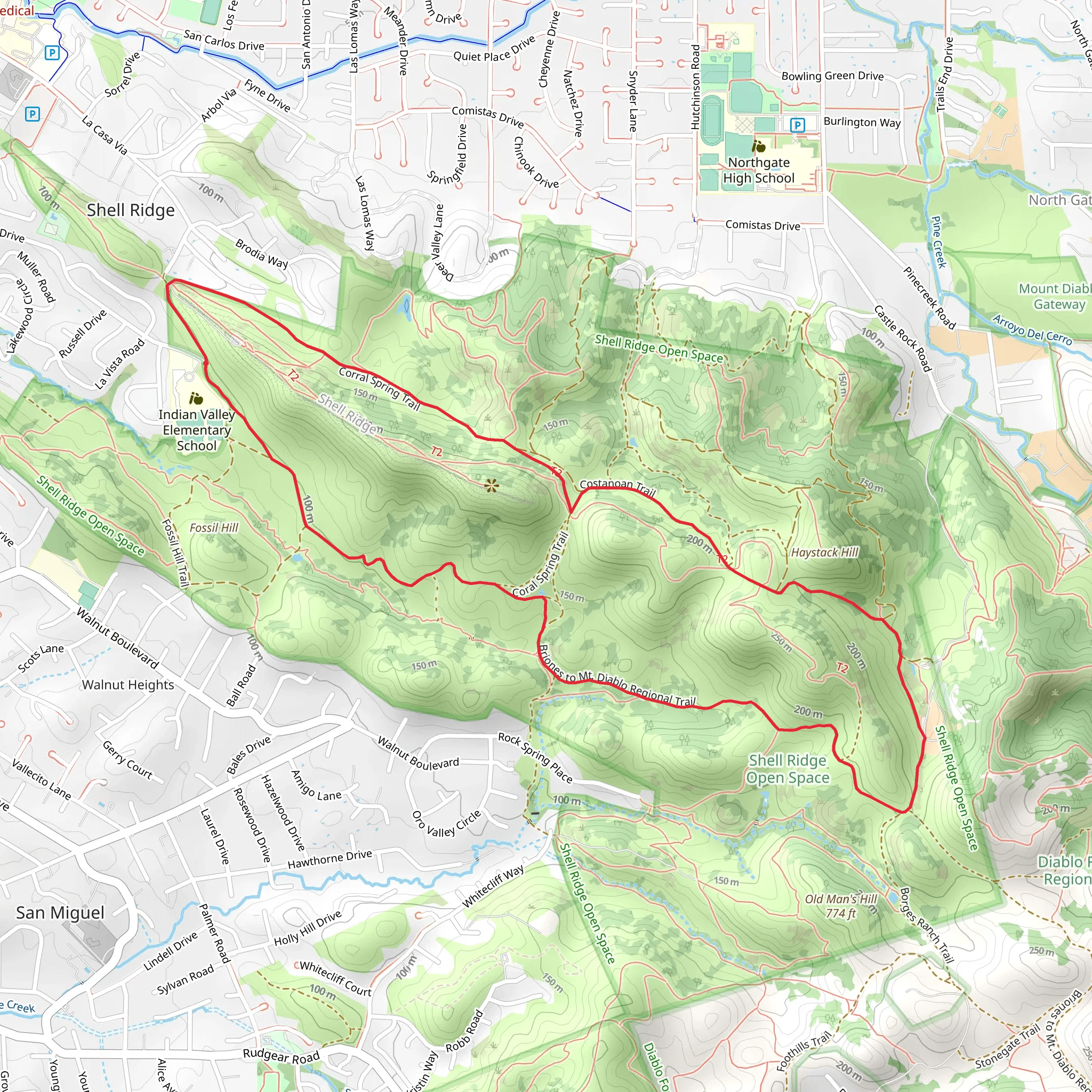 Costanoan Trail and ADT Loop mobile static map