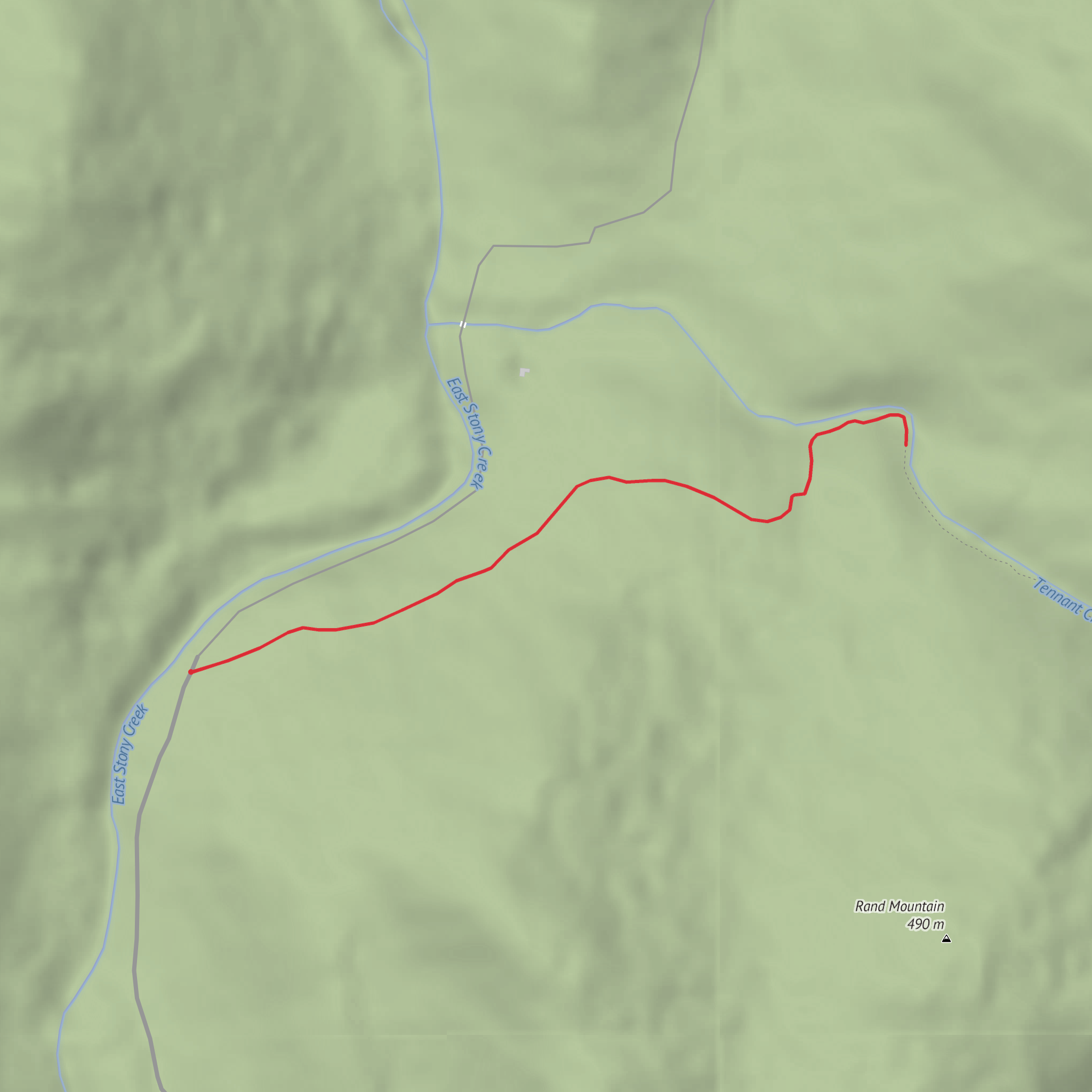 Tenant Creek Falls Trail mobile static map