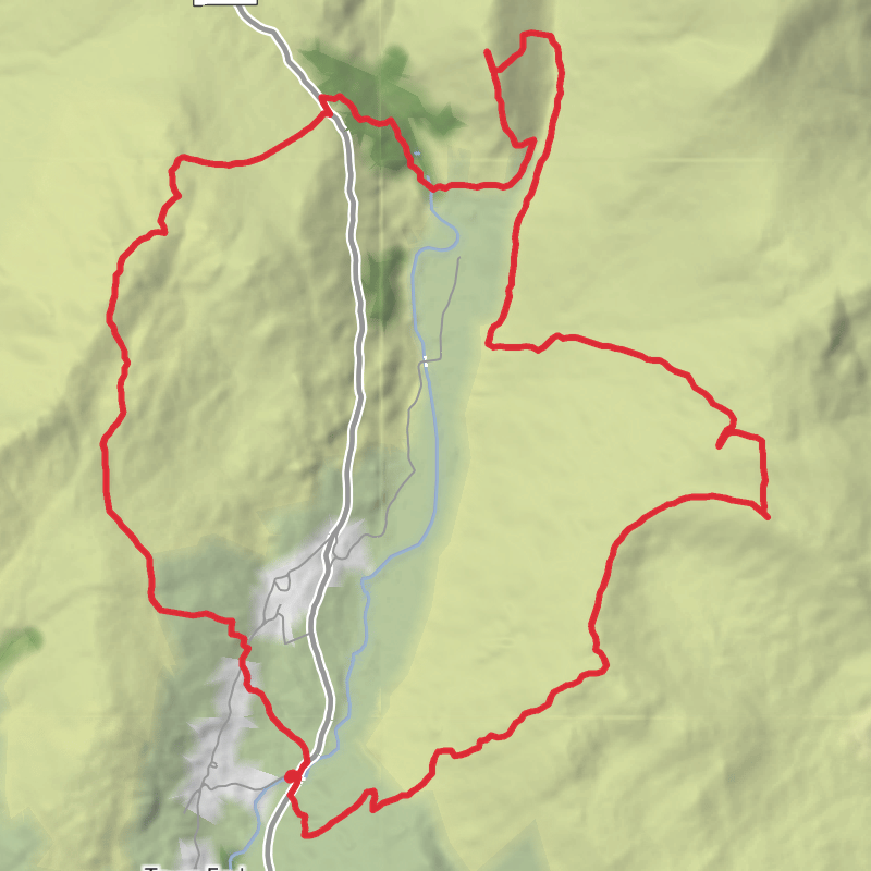A map preview of the recording Hike from Troutbeck.