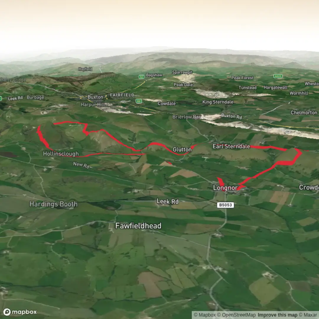 An image depicting the trail Chrome Hill and Parkhouse Hill Circular and its surrounding area.