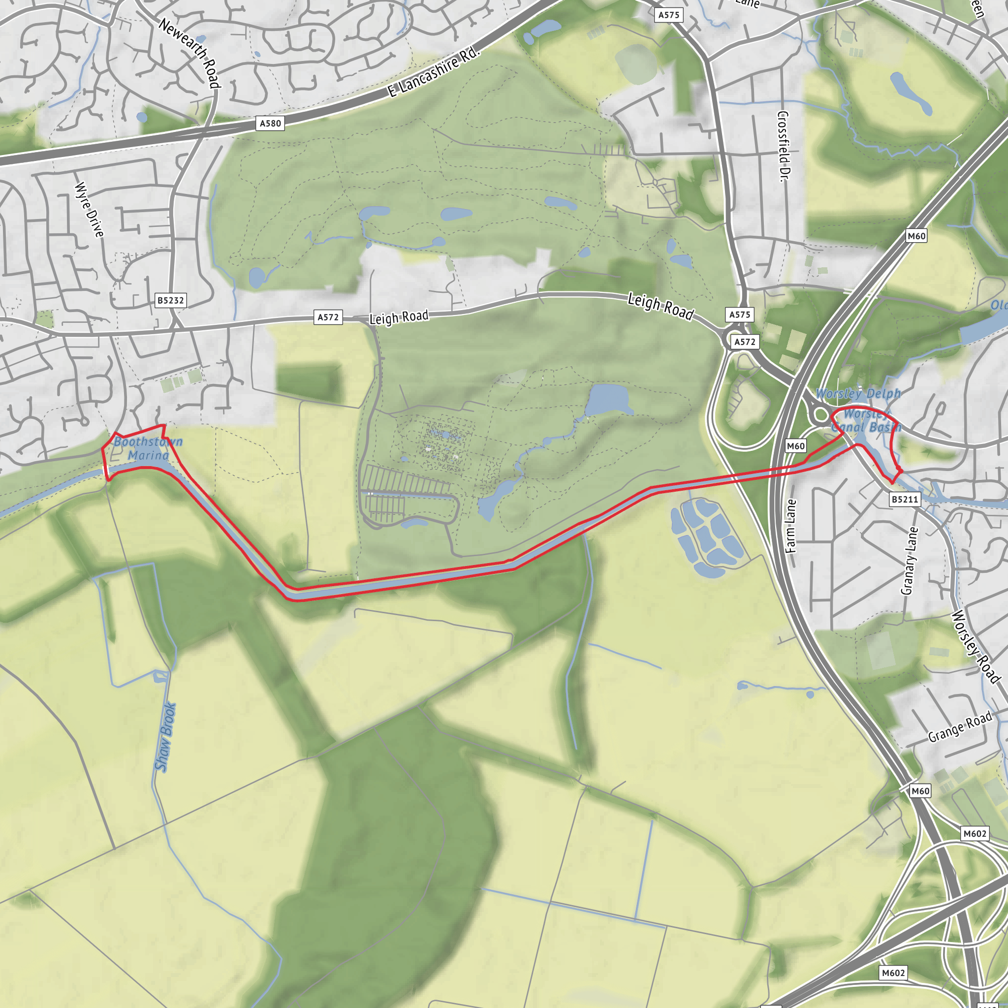 Worsley - Boothstown Canal Circular mobile static map