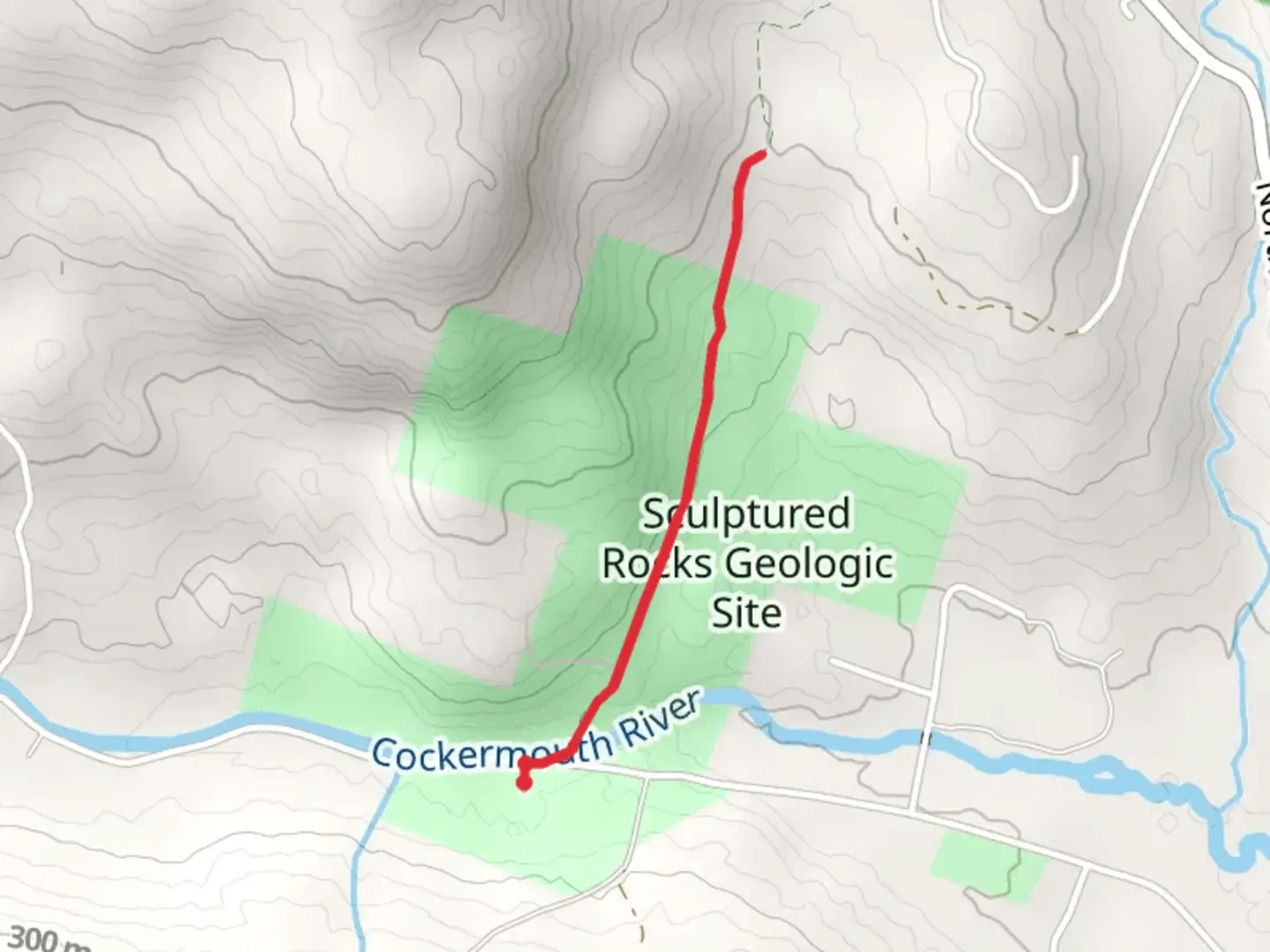 An image depicting the trail Sculptured Rocks Trail and its surrounding area.