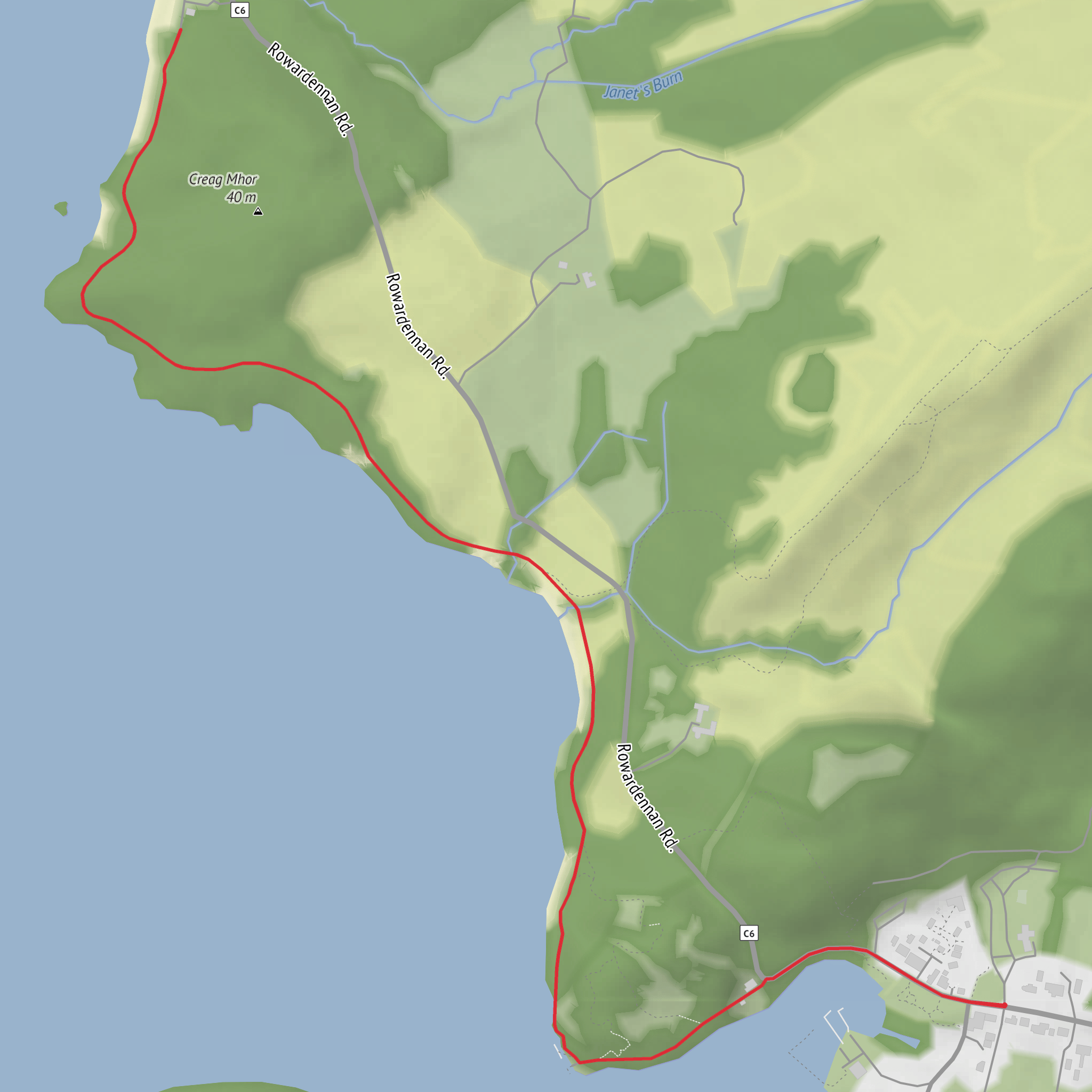 Craigie Fort and Arrochymore Point mobile static map