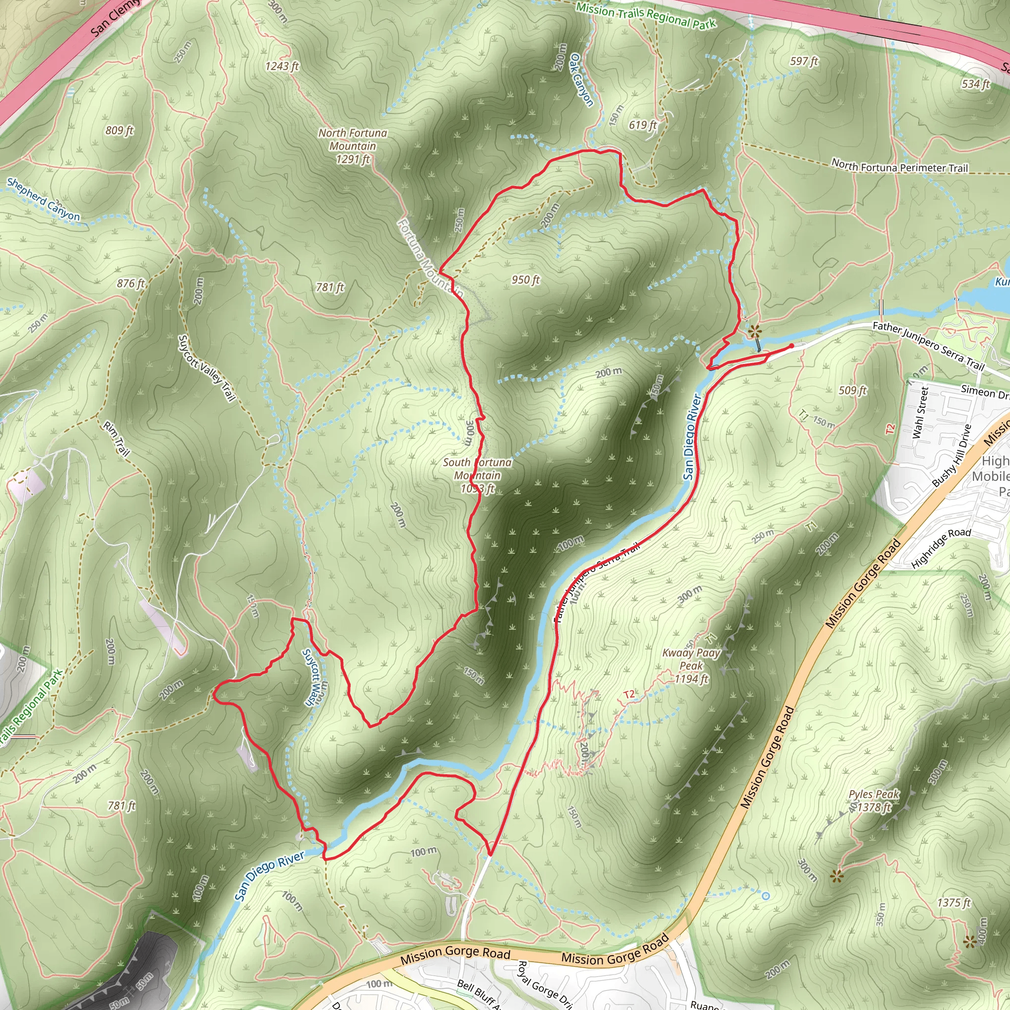 South Fortuna Mountain Loop mobile static map