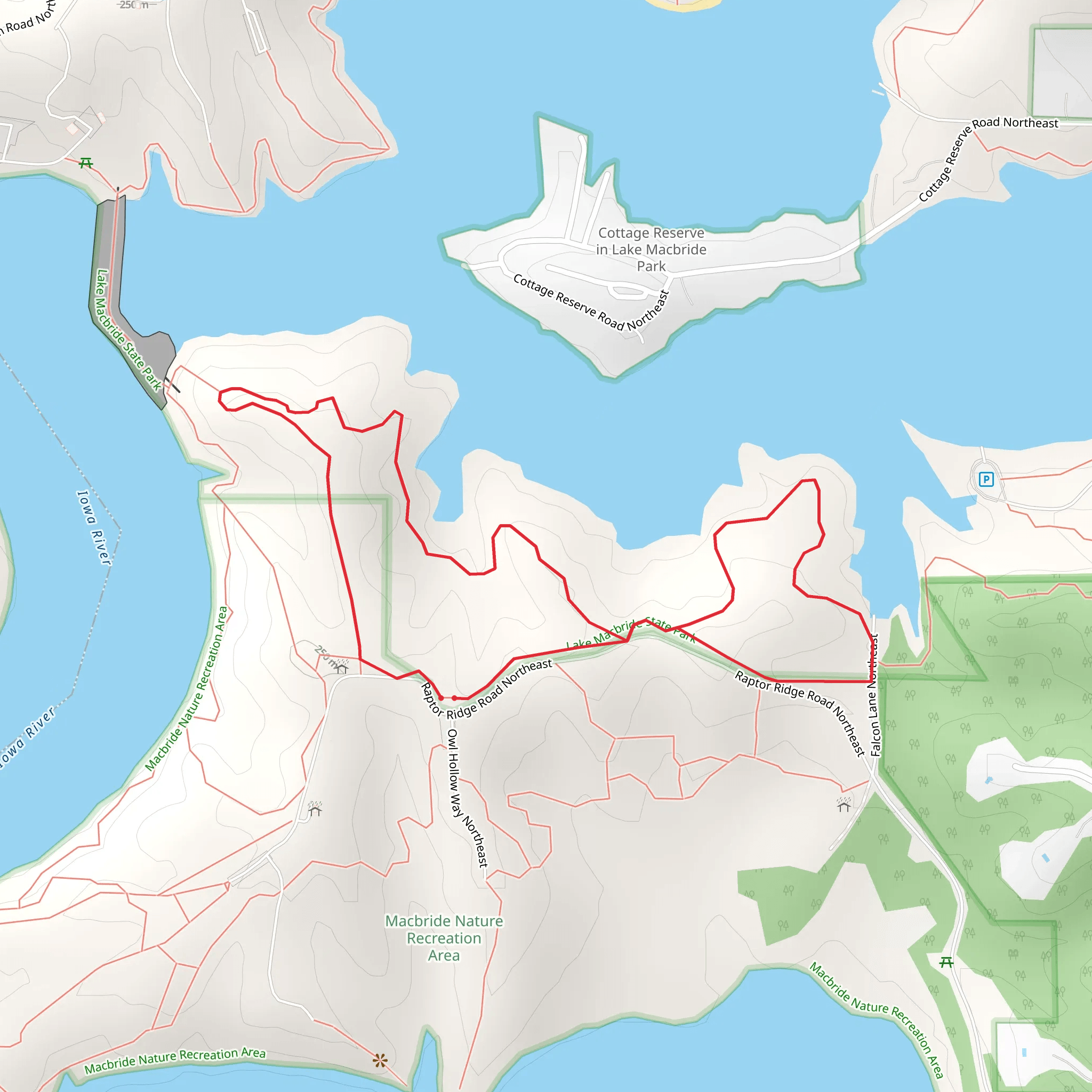Lake MacBride Overlook Loop mobile static map