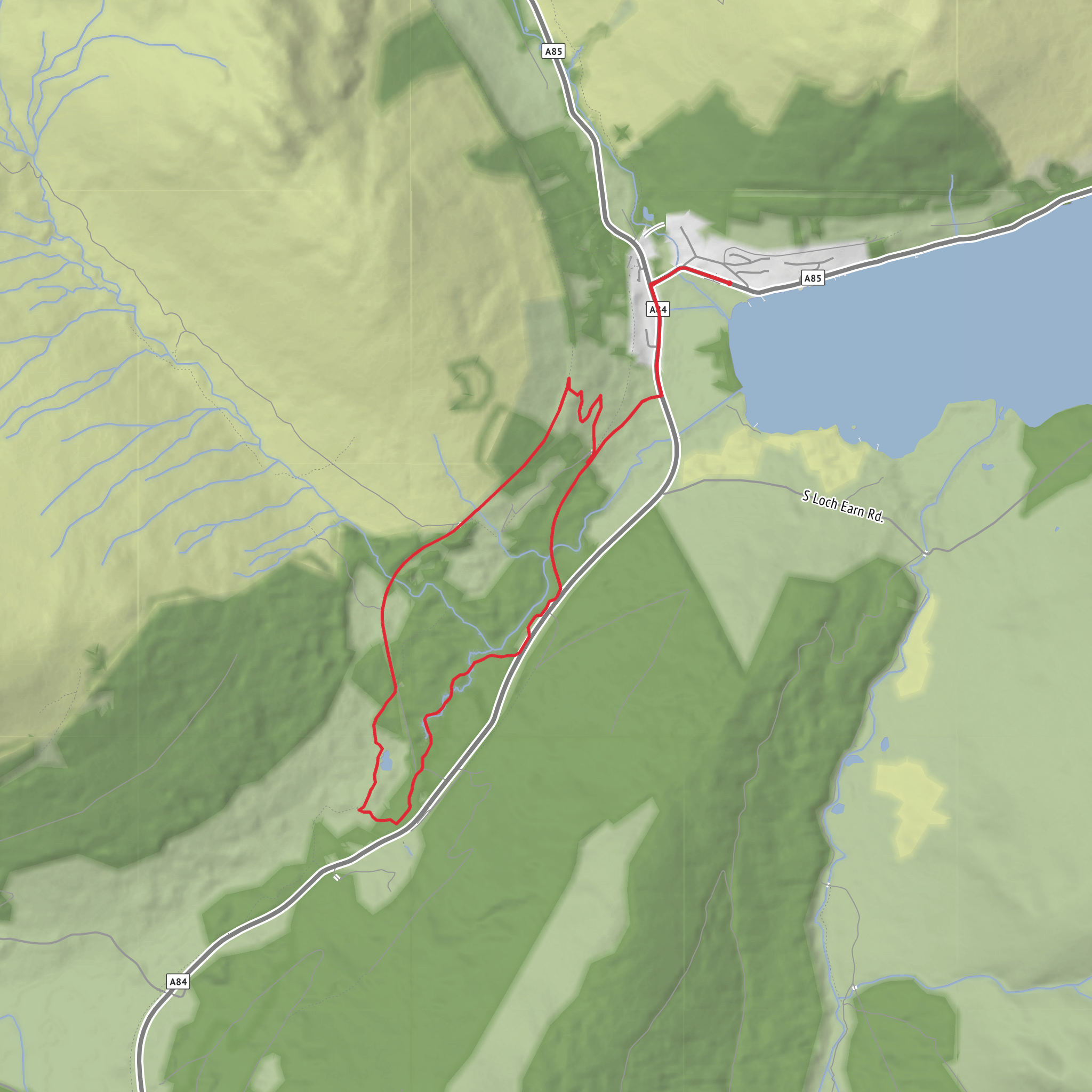 Hike from Loch Earn via Edinchip and Craggan mobile static map