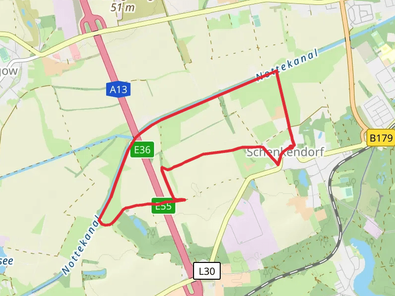 Nottekanal via Schenkendorfer Wanderweg