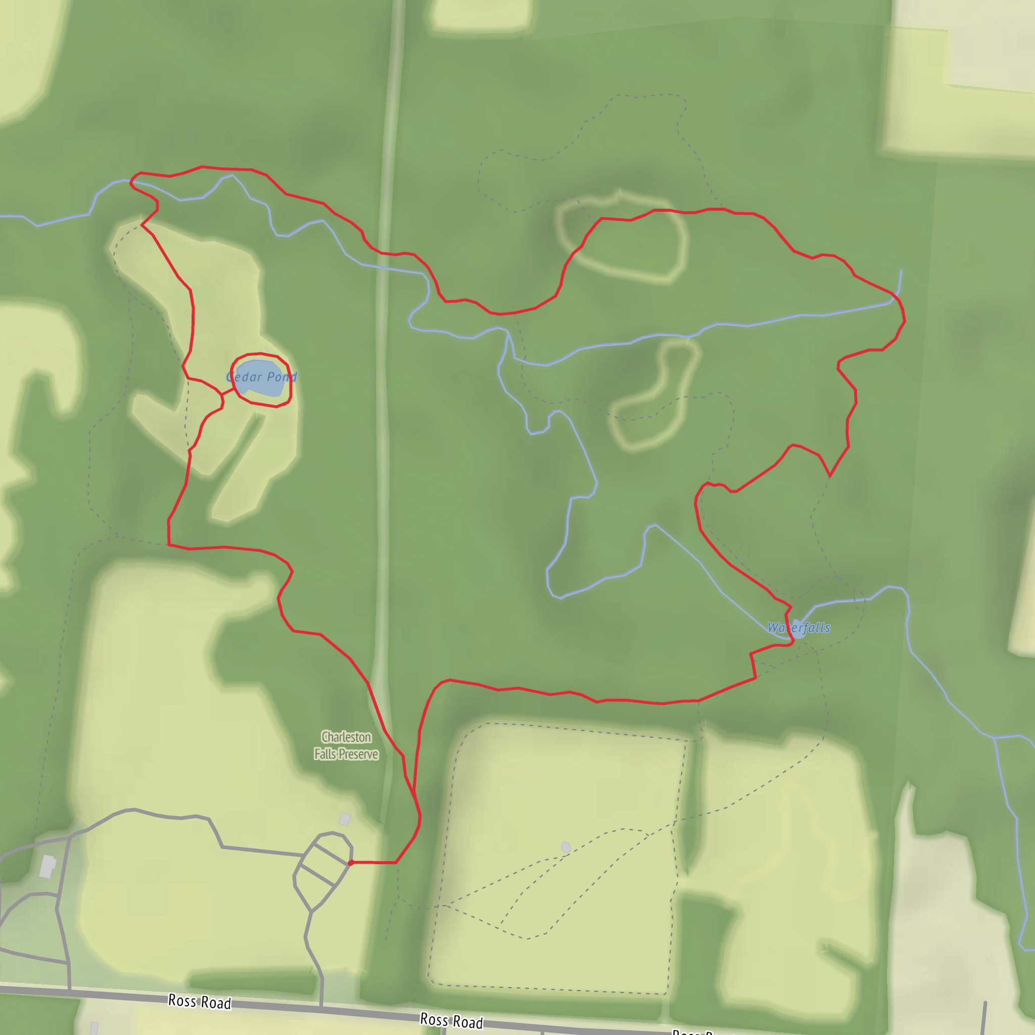 Charleston Falls and Pond Loop mobile static map