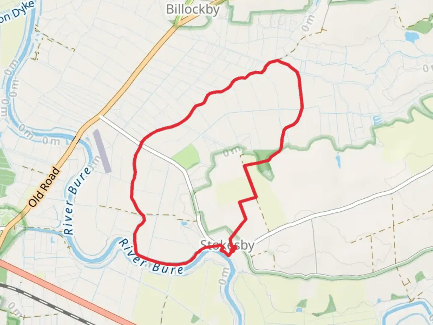 An image depicting the trail Stokesby Loop and its surrounding area.