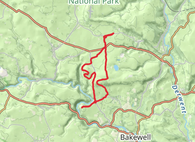 Fin cop, wardlow hay cop, waterfall swallet. Cressbrook dale mobile static map