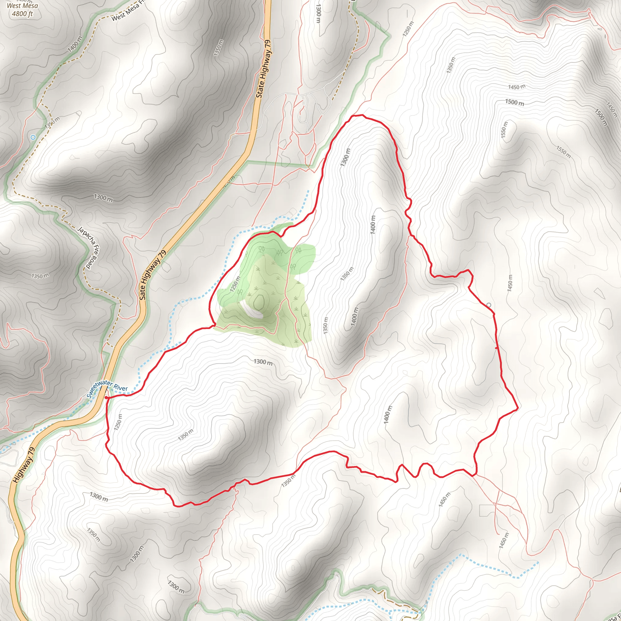Harvey Mooore, Dyar Spring and East Side Loop Trail mobile static map