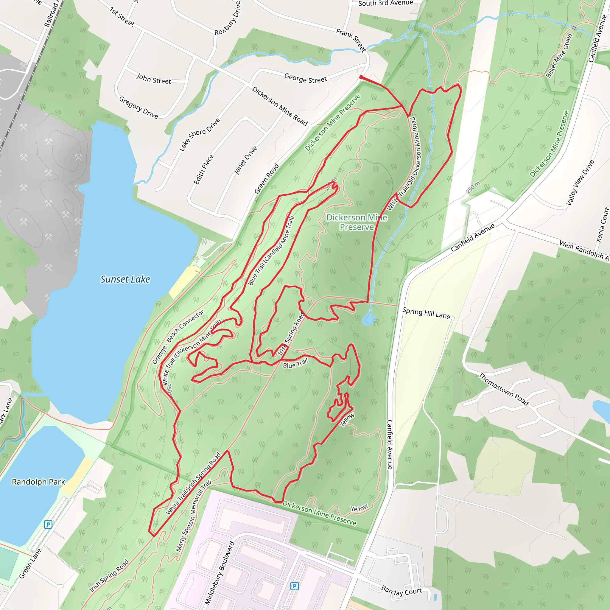 Old Dickerson Mine and Canfield Mine Loop Trail mobile static map