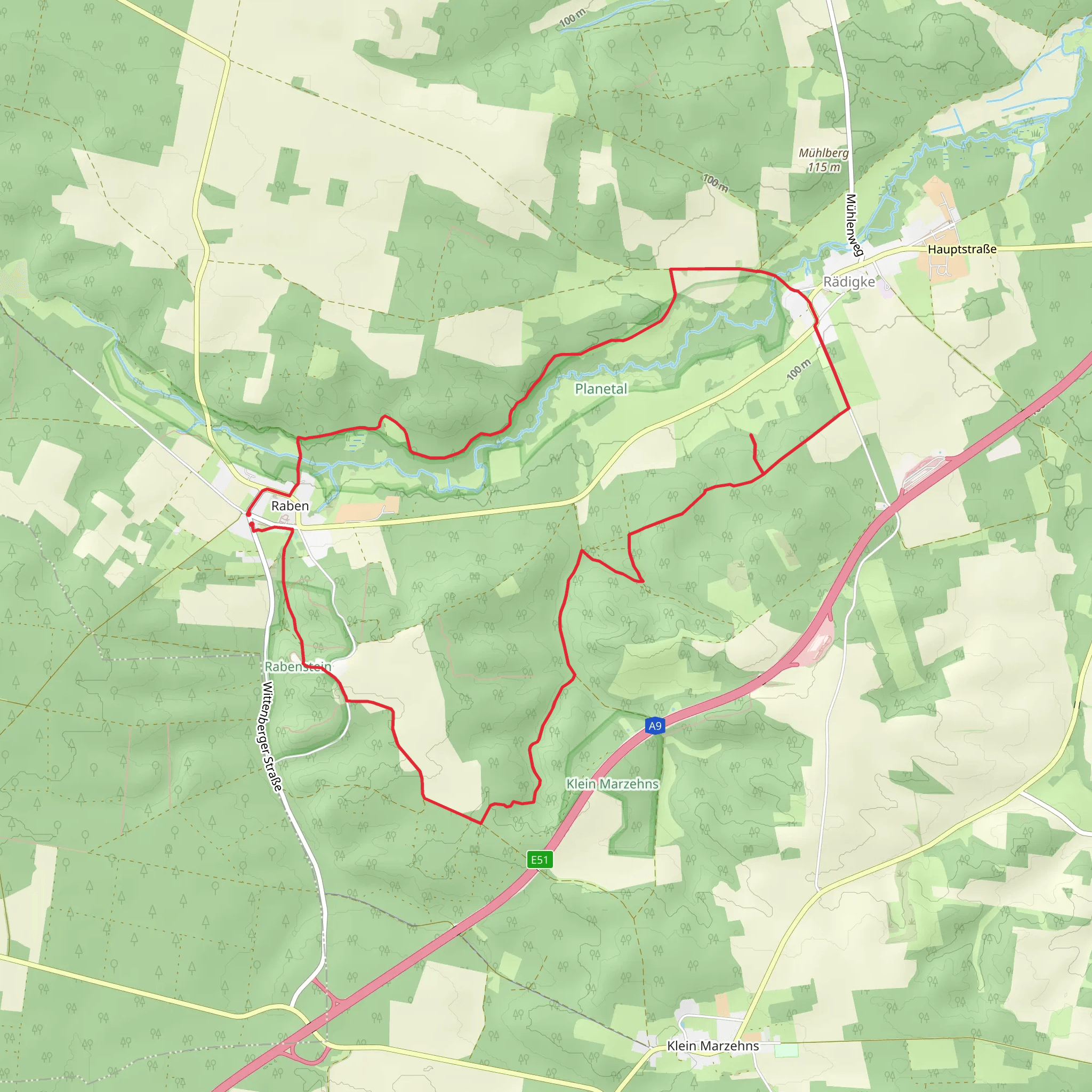 Naturparkrundwanderweg and Bergmolchwanderweg Loop mobile static map