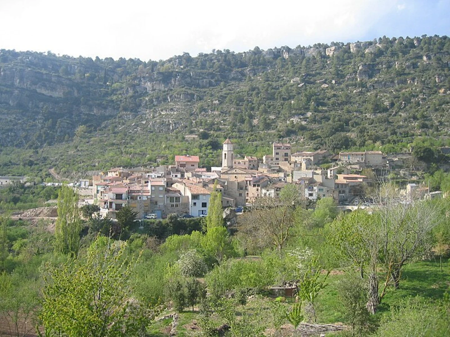 An image depicting the trail Er Mare de Deu de Puigcerver - Arbolí PR C 84 and its surrounding area.