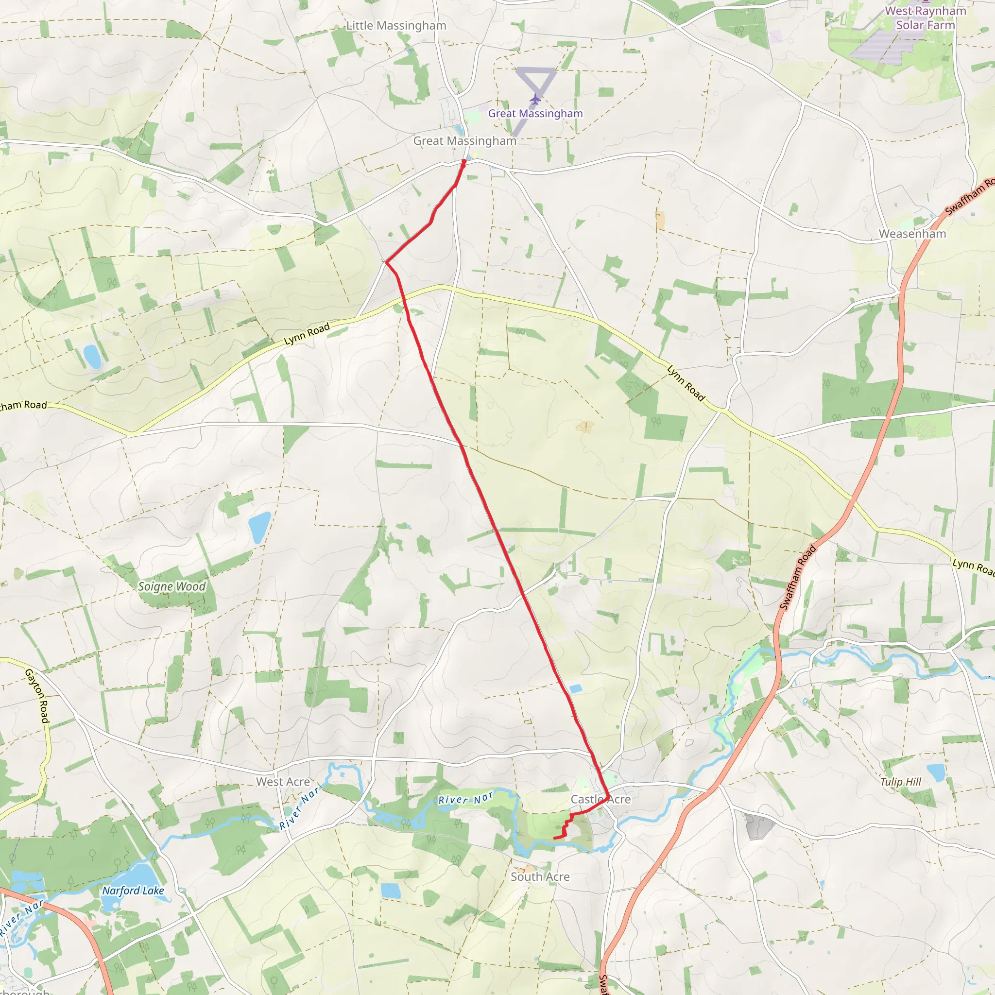 Great Massingham mobile static map