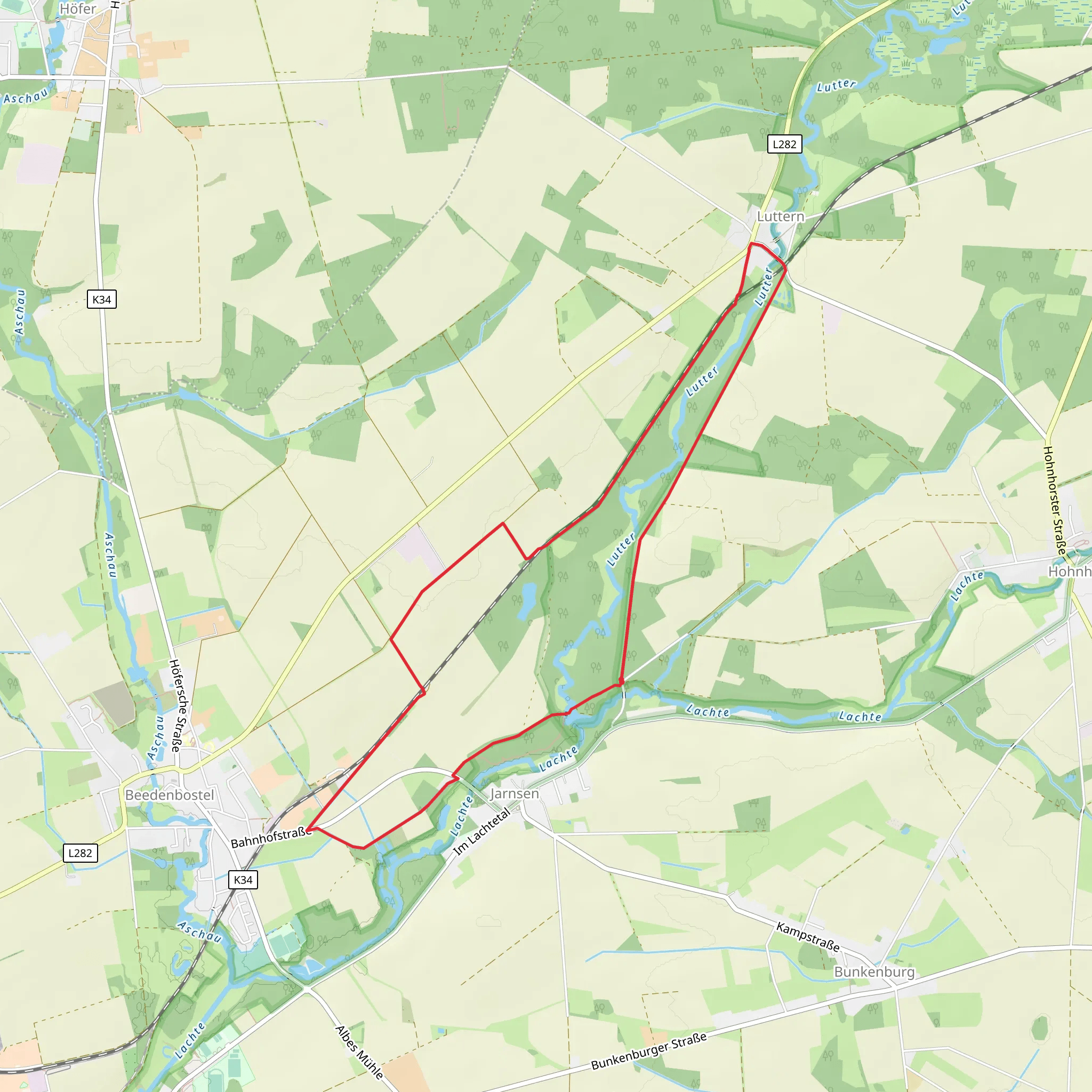 Lachte via Suedheide and Im Dorfe mobile static map