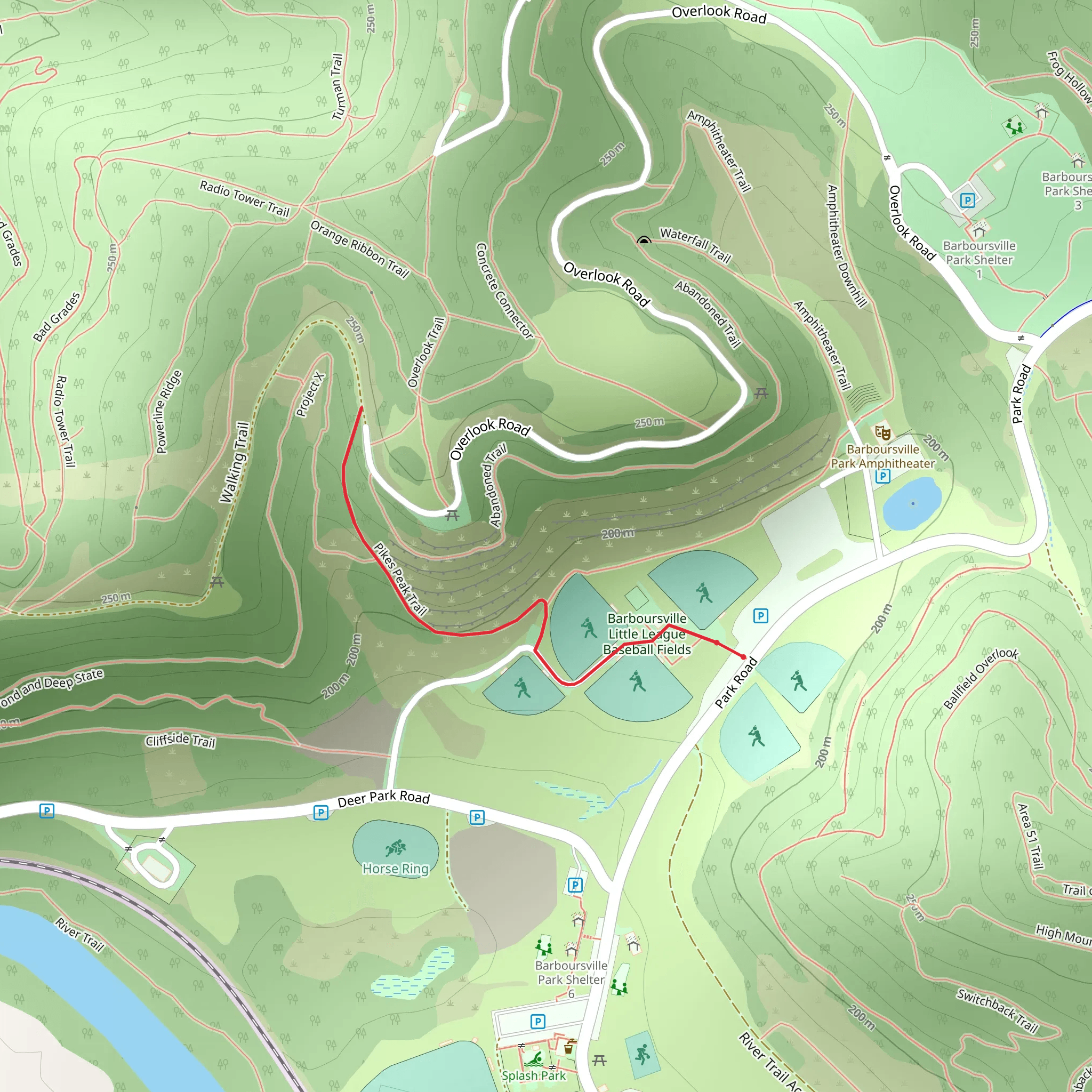 Pikes Peak Trail mobile static map