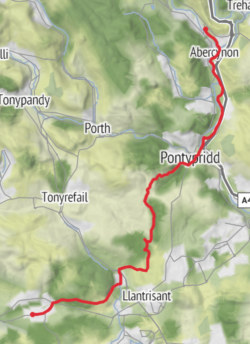 Rhondda Cynon Taff Hiking mobile static map