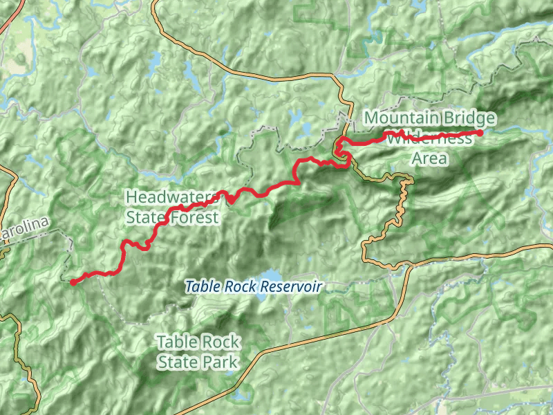Jones Gap and Gum Gap Trail to Sassafras Mountain
