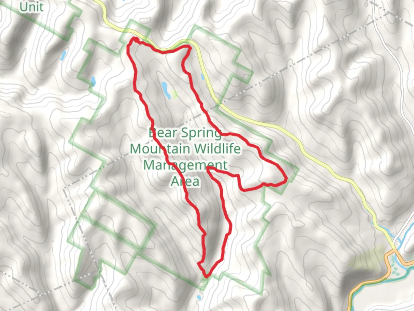 An image depicting the trail Fork Mountain Loop and its surrounding area.