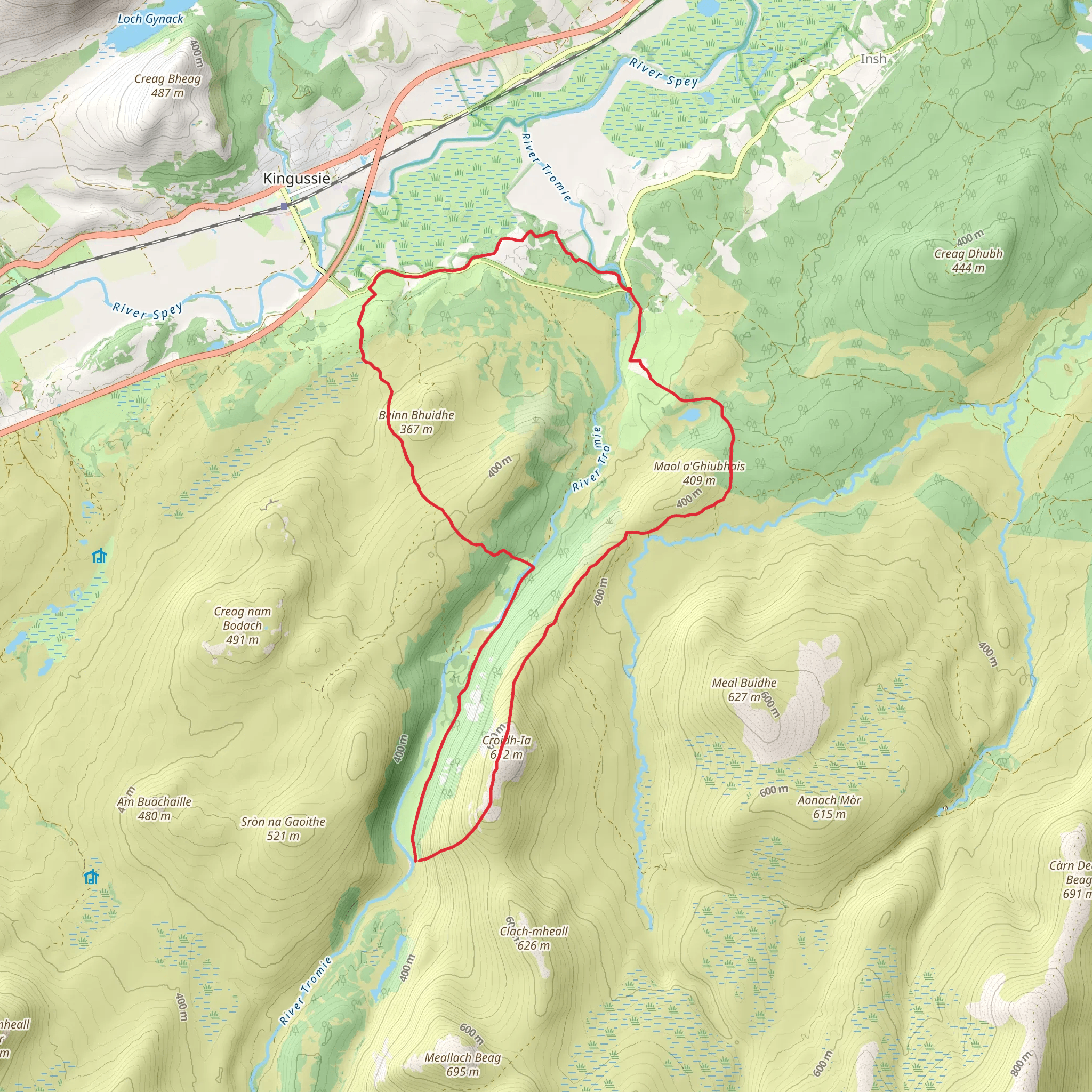 Croidh-la Loop from Drumguish mobile static map