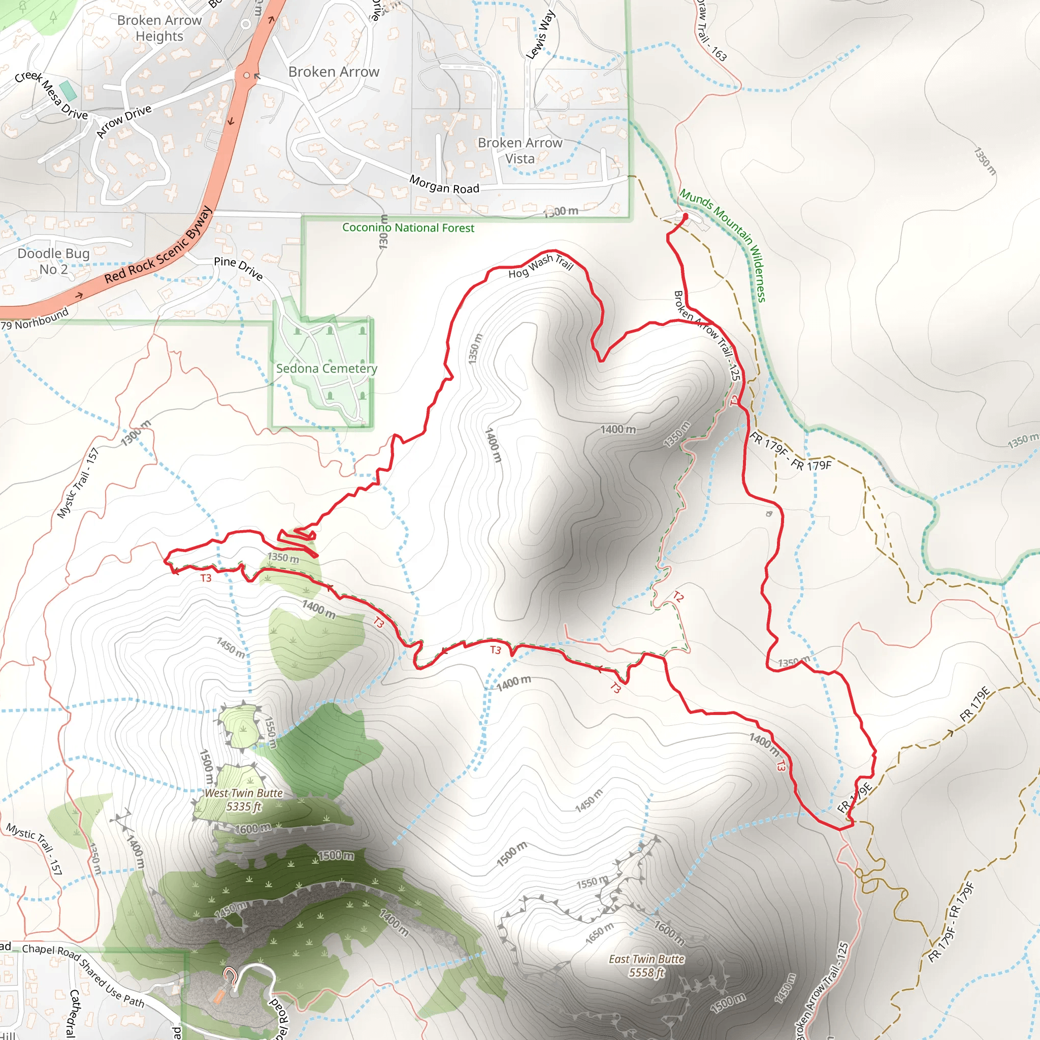 The Hog Wash and Hog Heaven Loop Trail mobile static map