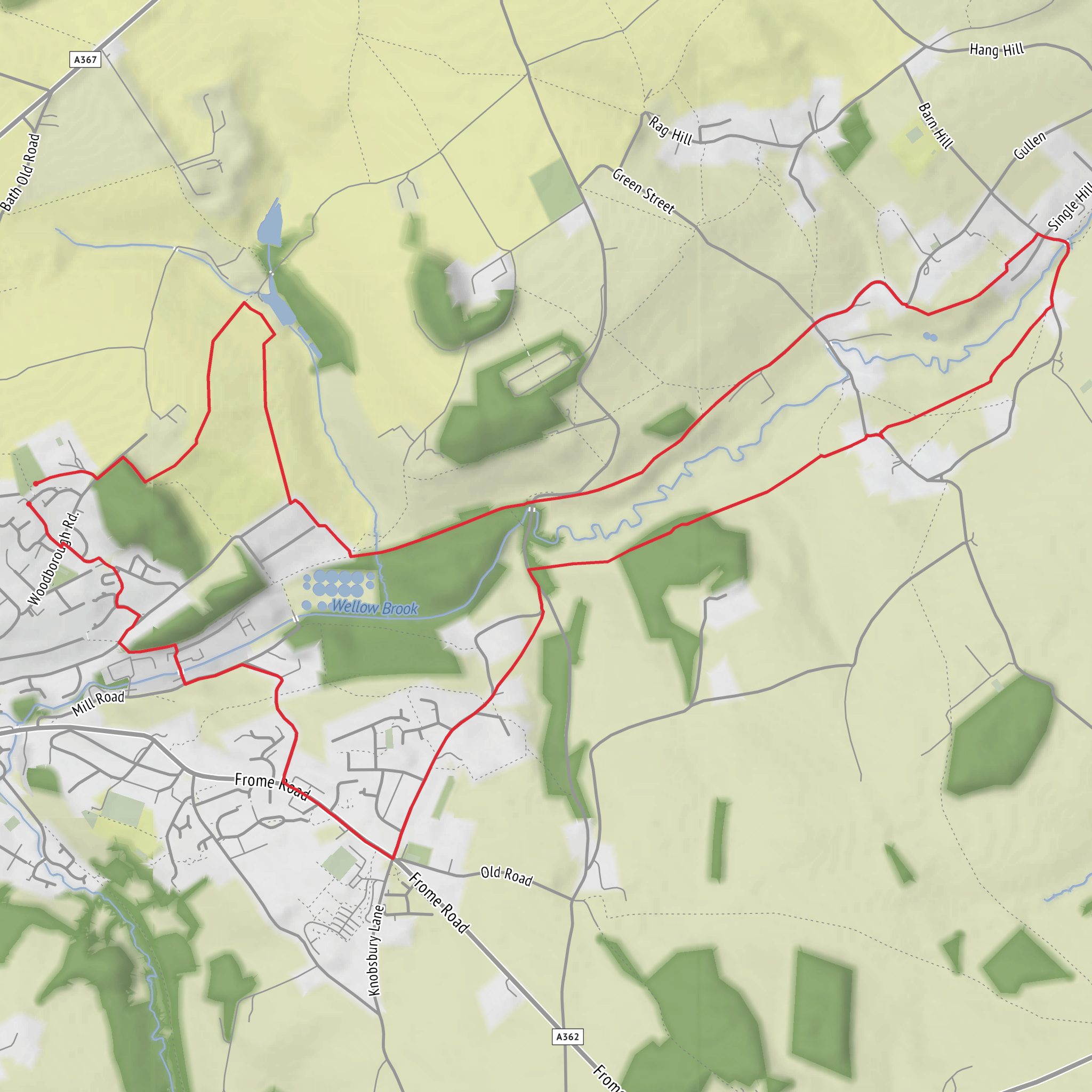 Writhlington - Foxcote Loop mobile static map