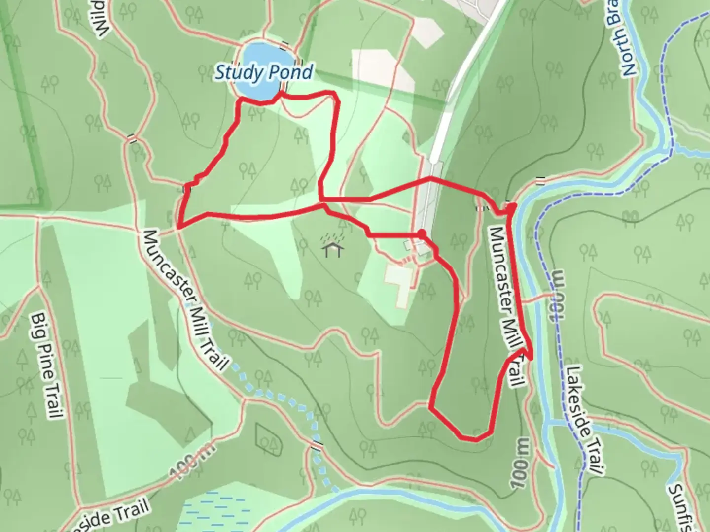 An image depicting the trail Rocky Ridge and Study Pond Loop Trail and its surrounding area.