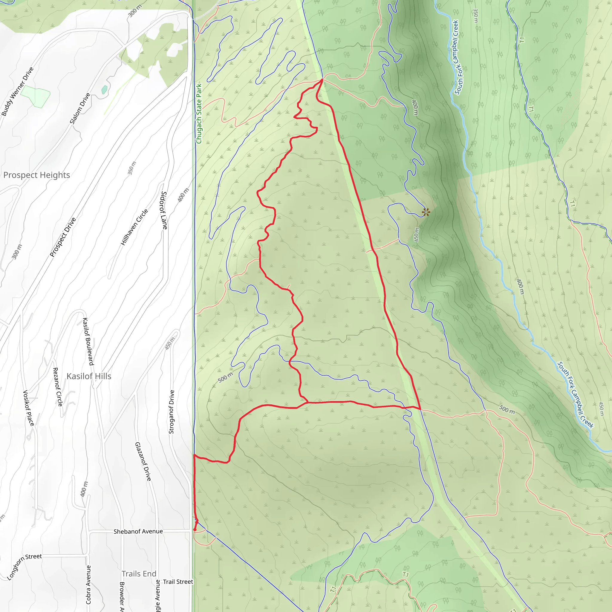 Denali View and Powerline Loop Trail mobile static map