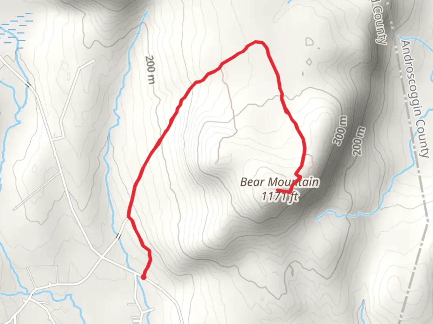 An image depicting the trail Bear Mountain Trail via Berry Road and its surrounding area.