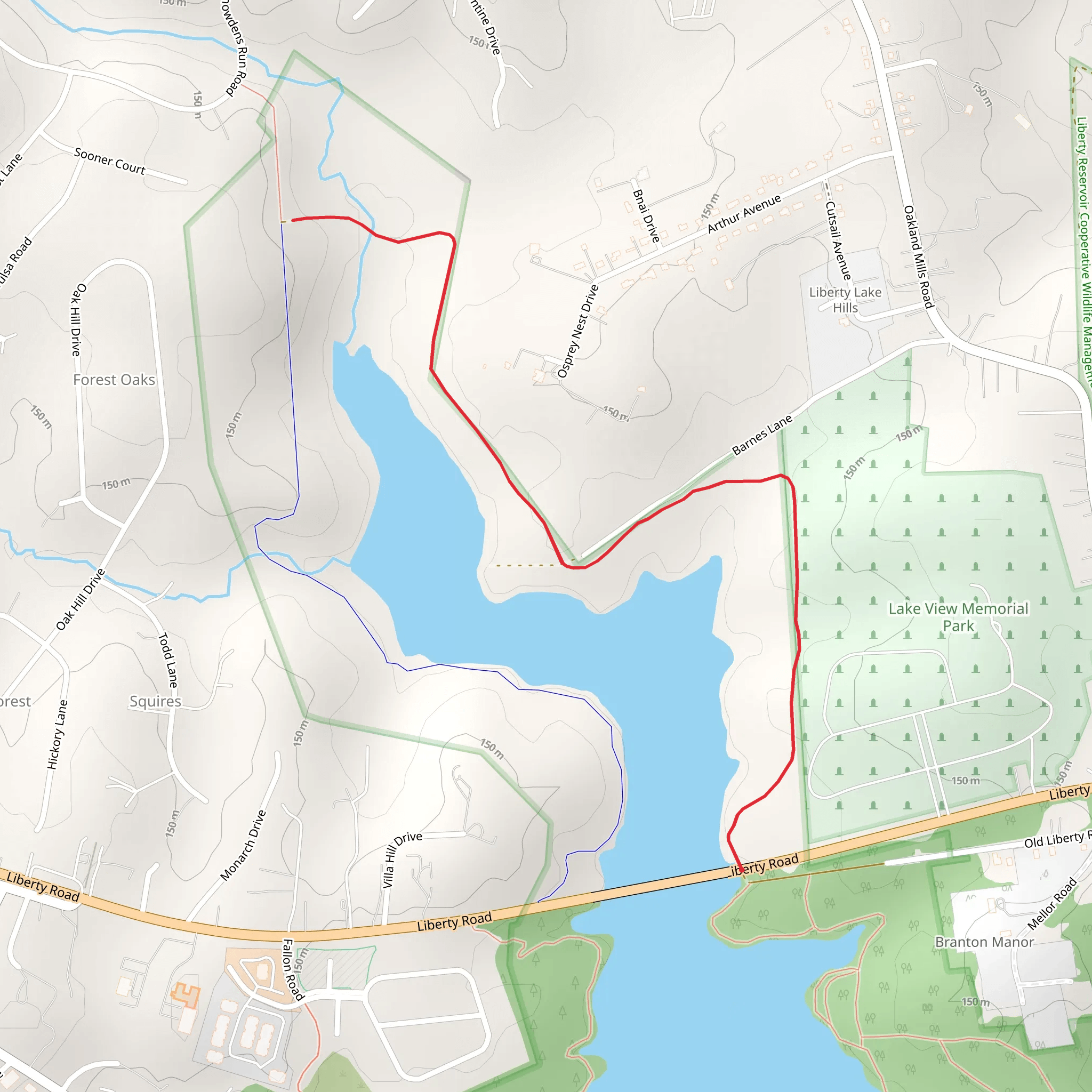 Lake View Memorial Park Shore Walk mobile static map