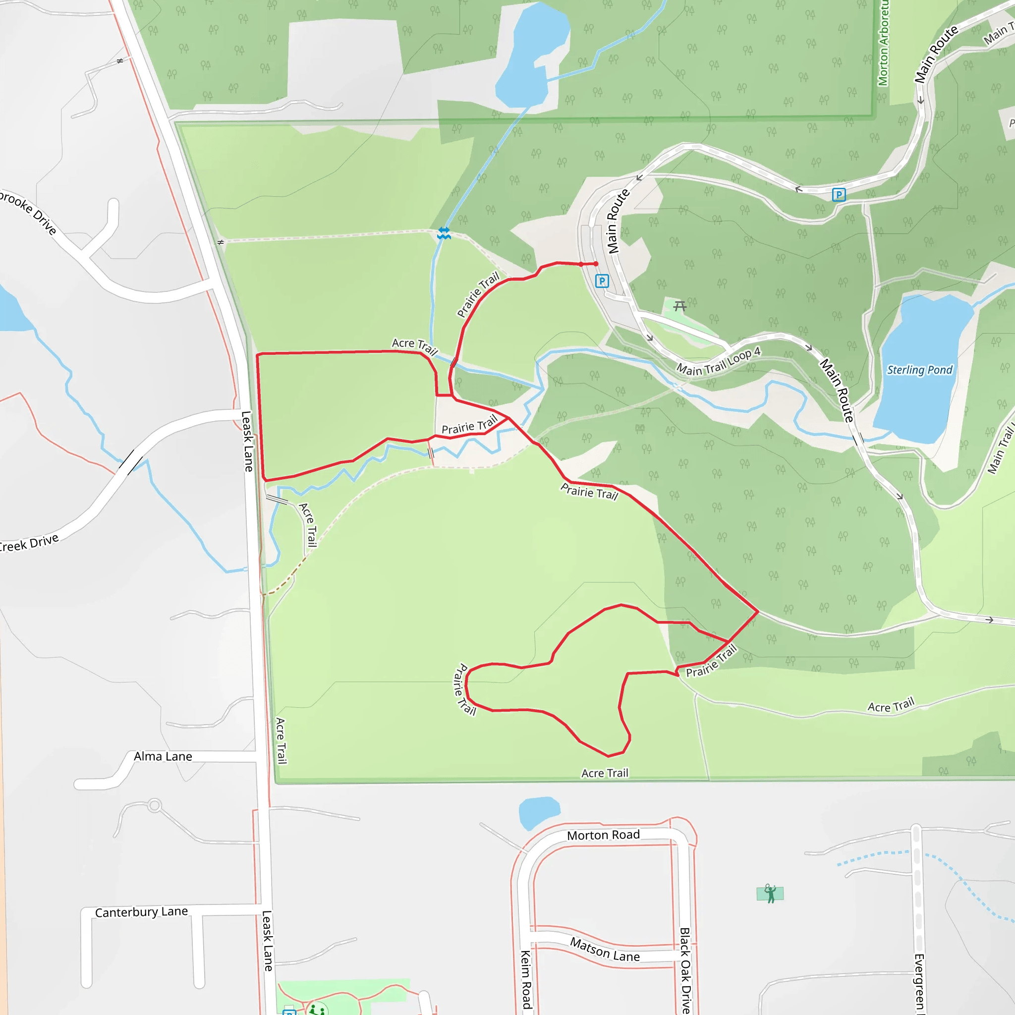 Prairie and Acre Loop Trail mobile static map