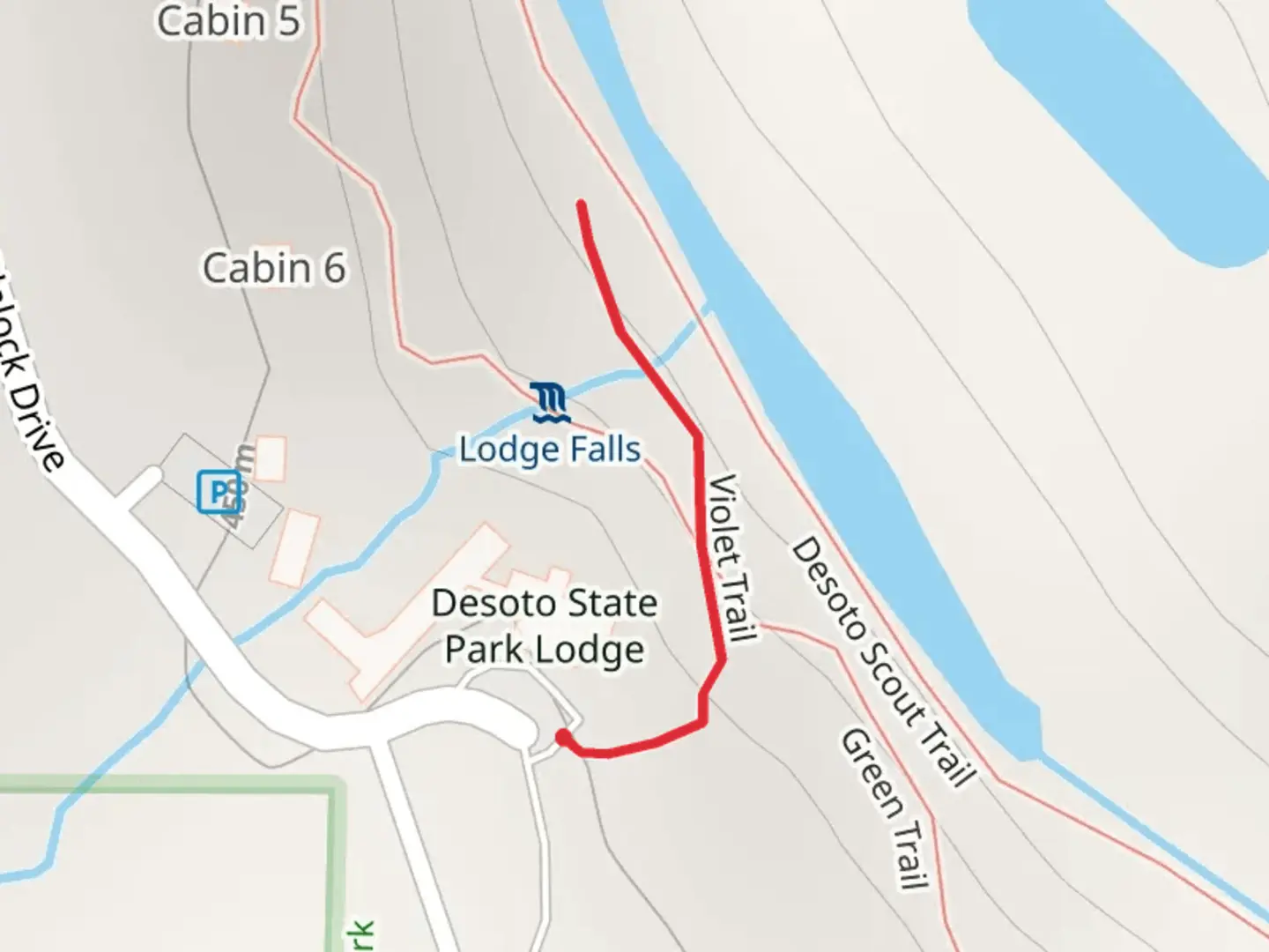 An image depicting the trail Violet Trail and its surrounding area.