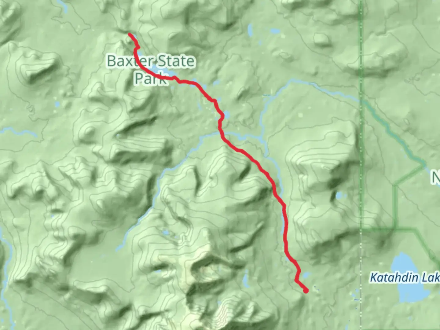 An image depicting the trail Wassataquoik Lake Trail and its surrounding area.
